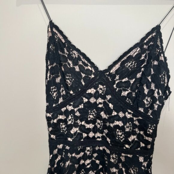 Zara - Black Lace Floral Sleeveless Mini Dress - size Small - Picture 6 of 8